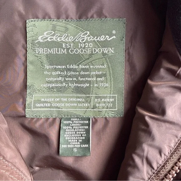 Brown Eddie Bauer Premium Goose Down Vest Women’s Size Small - Picture 2 of 10
